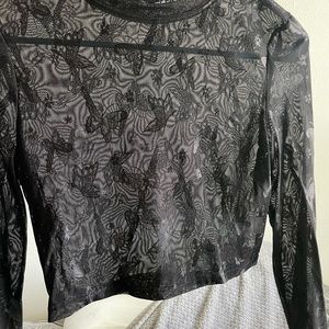 See through butterfly top